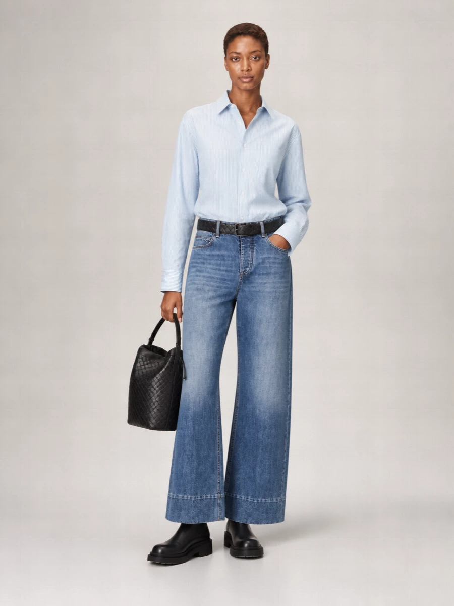 Bottega Veneta Denim High-Rise Wide-Leg Jeans