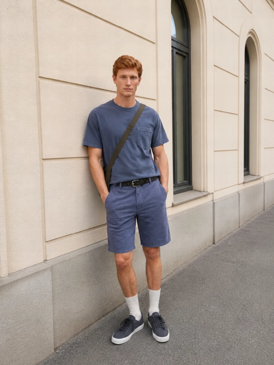 Carhartt slate cargo shorts outfit canvas sneakers