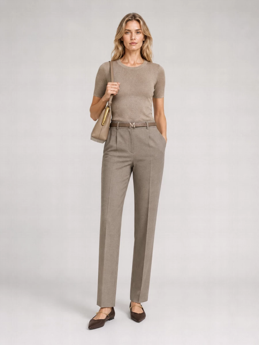 S Max Mara Metallic Fine-Ribbed Short-Sleeve T-Shirt