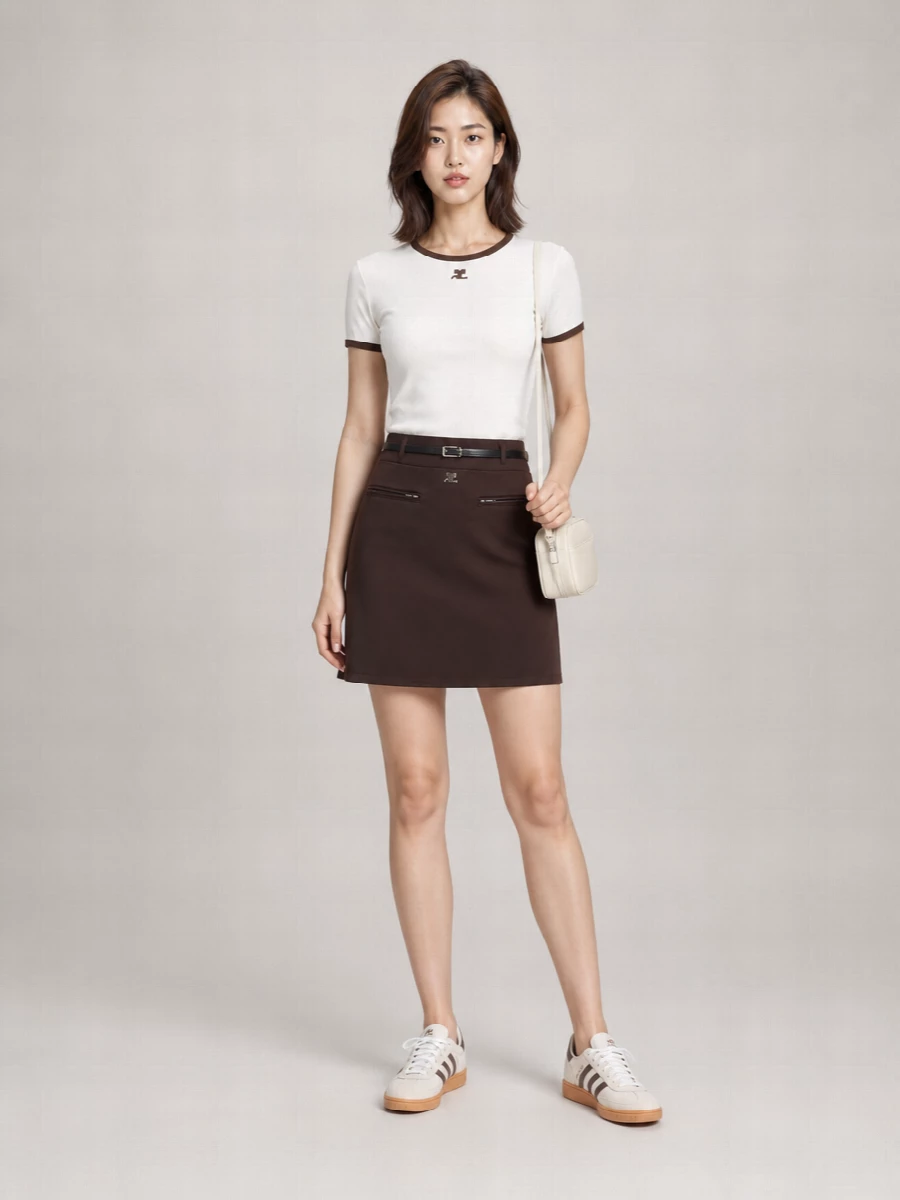 Courrèges Réédition Leather Shoulder Bag