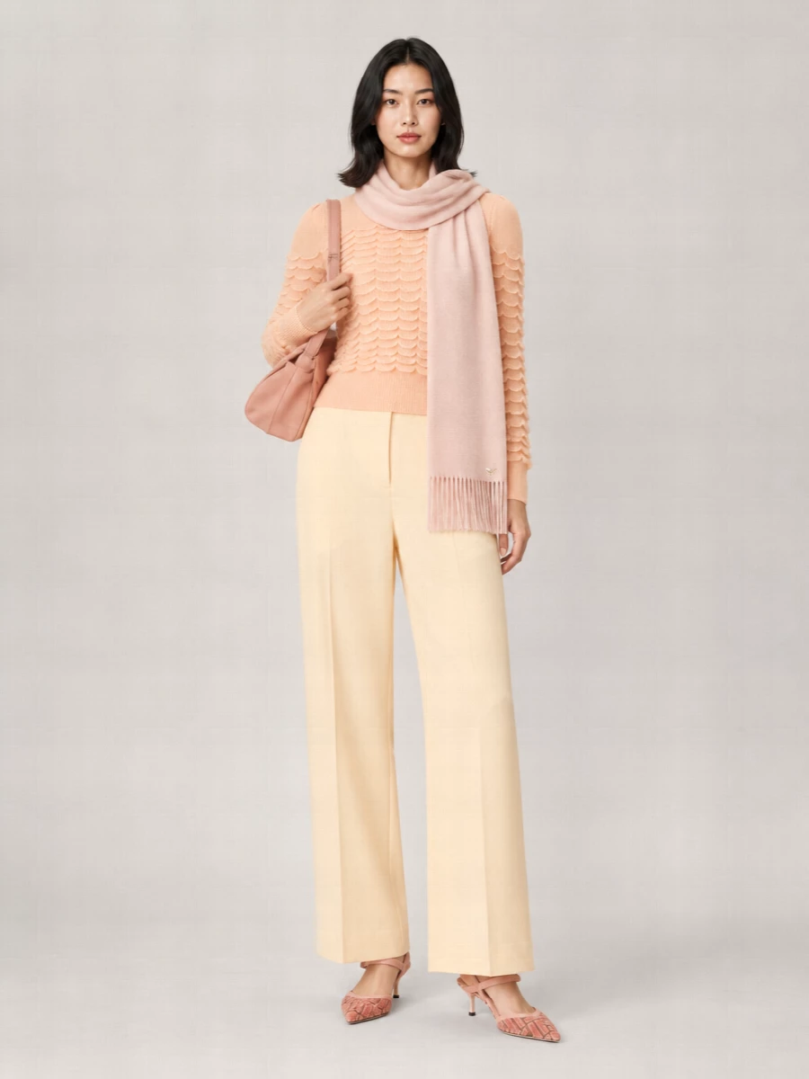 Zimmermann Mohair Blend Scalloped Crewneck Sweater