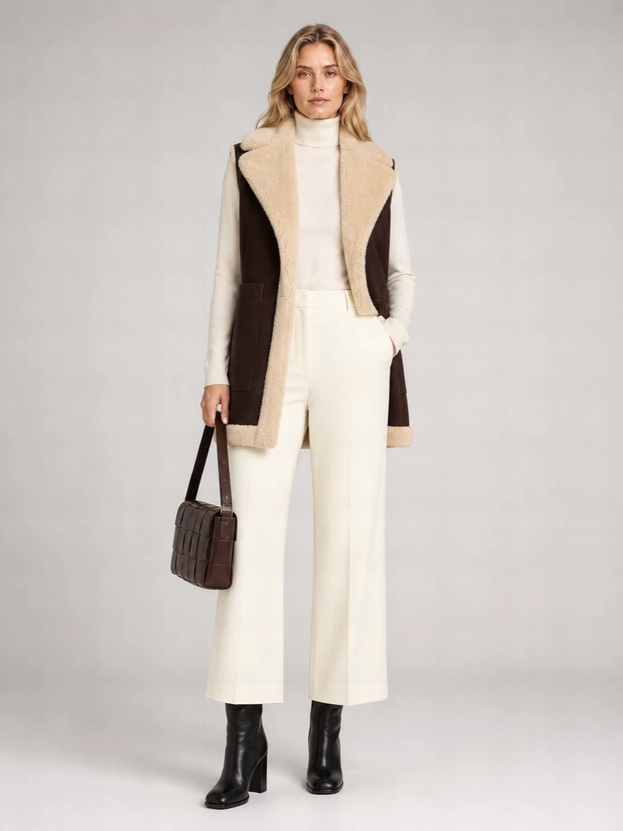 Bottega Veneta Leather Shearling Vest