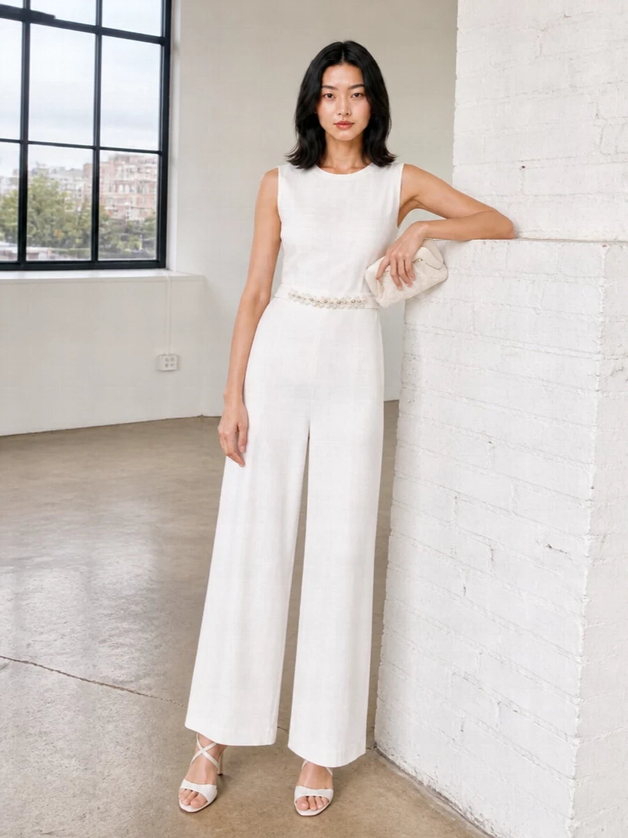 Parosh white jumpsuit jimmy choo sandals