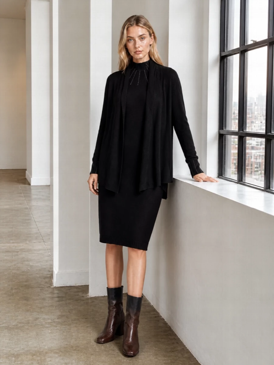 Fabiana filippi black knit dress marni bag