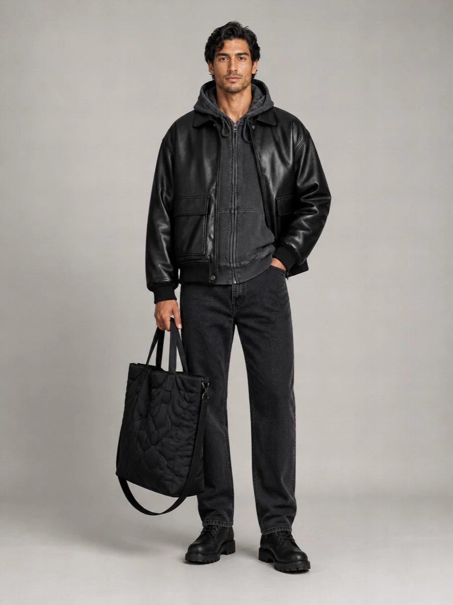 Carhartt Wip Grainy Faux Leather Zip Jacket