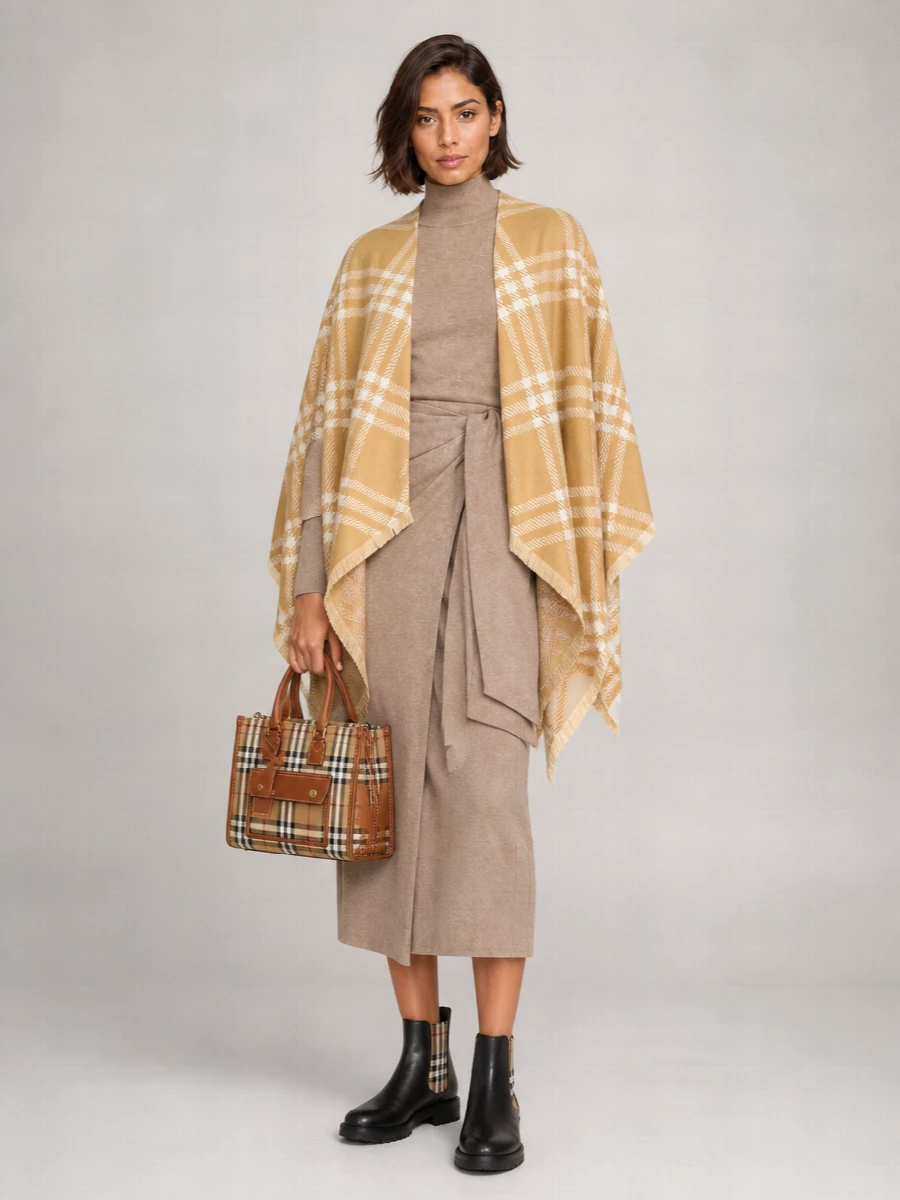 Burberry Wool Silk Cashmere Cape