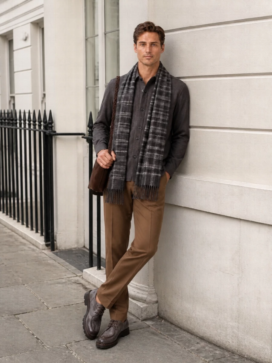 Barbour overshirt pt torino camel trousers
