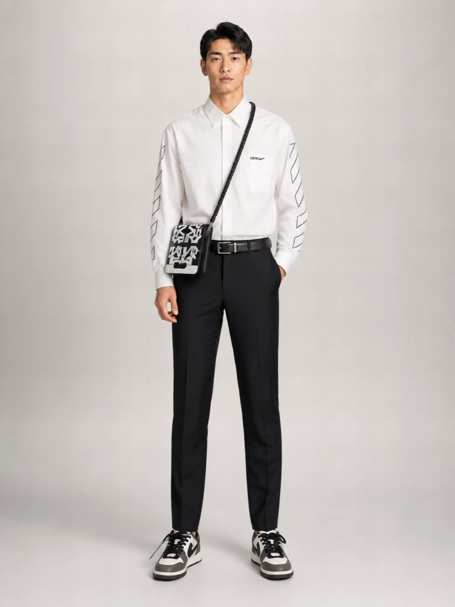 Off-White Cotton Long-Sleeve Shirt
