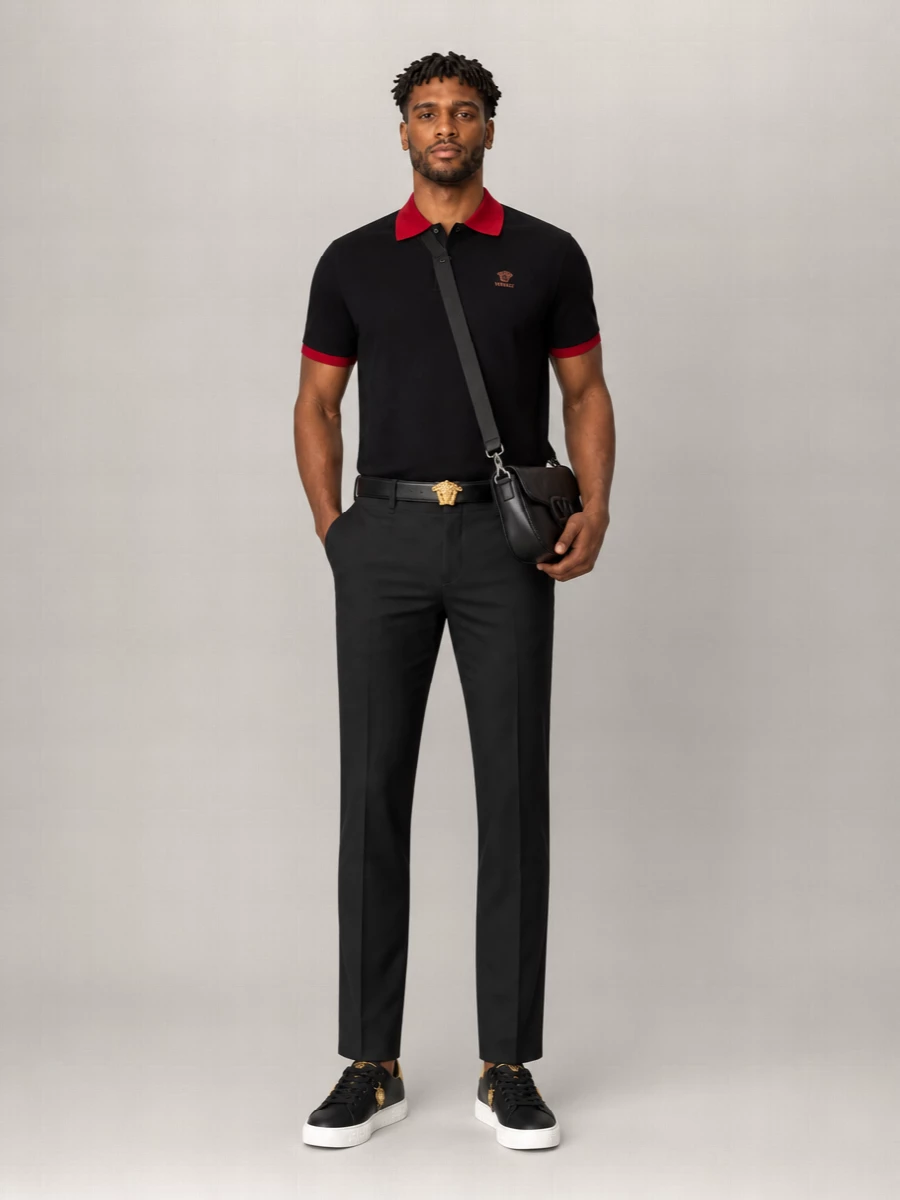 Versace Cotton Piqué Short-Sleeve Polo Shirt