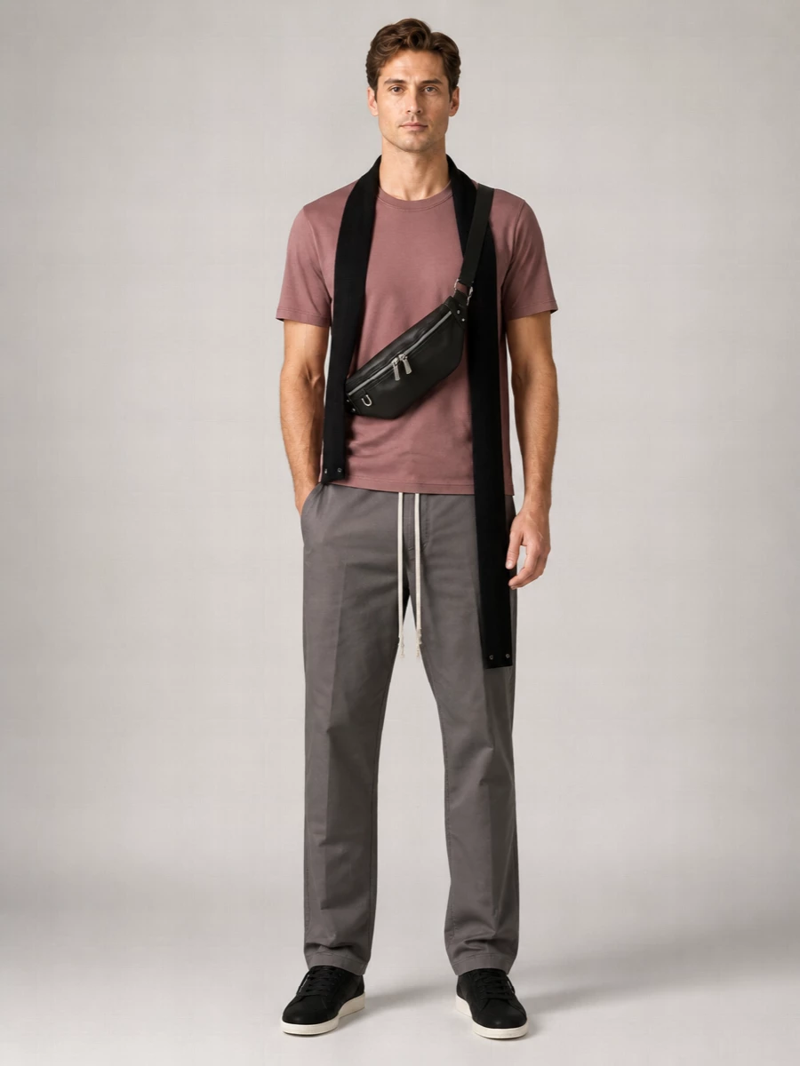 Rick Owens Leather Minimal Sneaks Lace-Up Sneakers