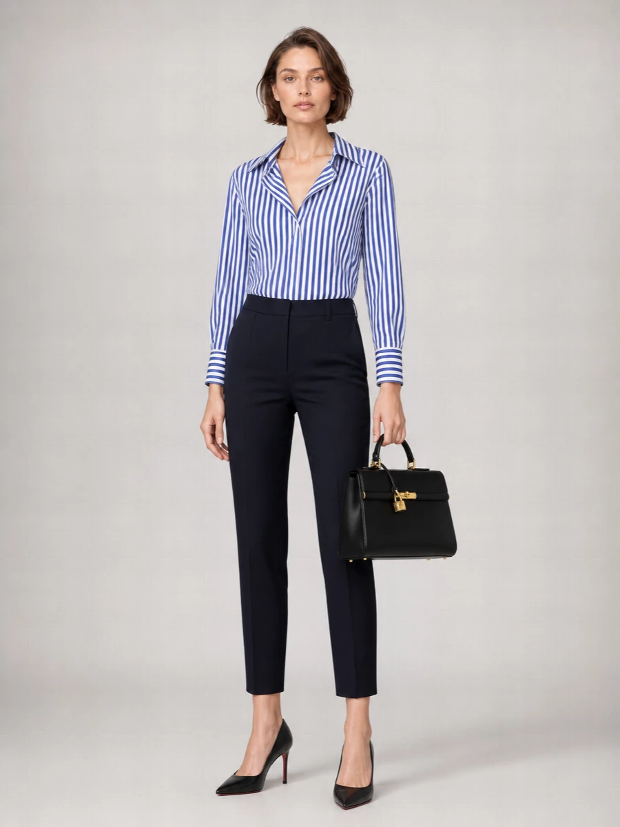 Givenchy Striped Cotton Cutout Shirt