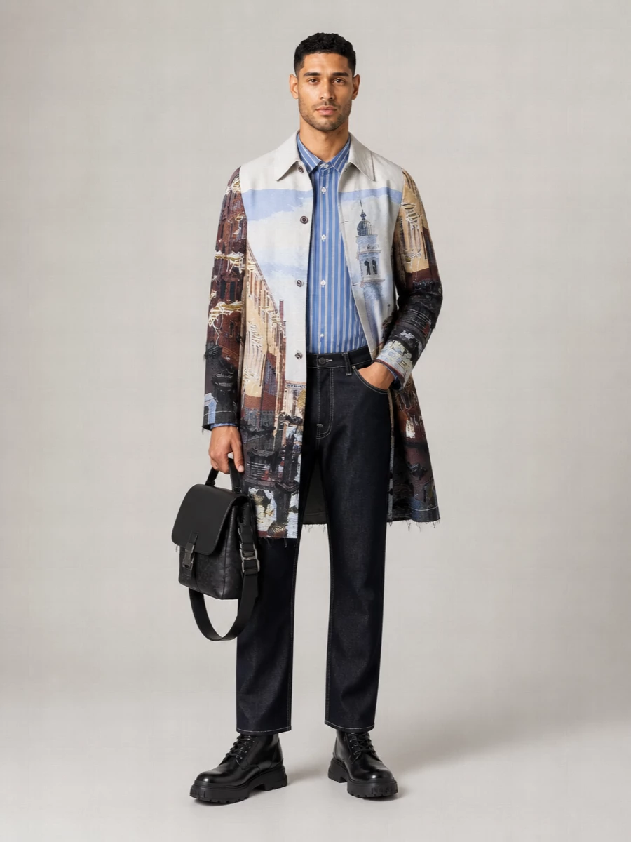 Junya Watanabe Embroidered Jacquard Coat