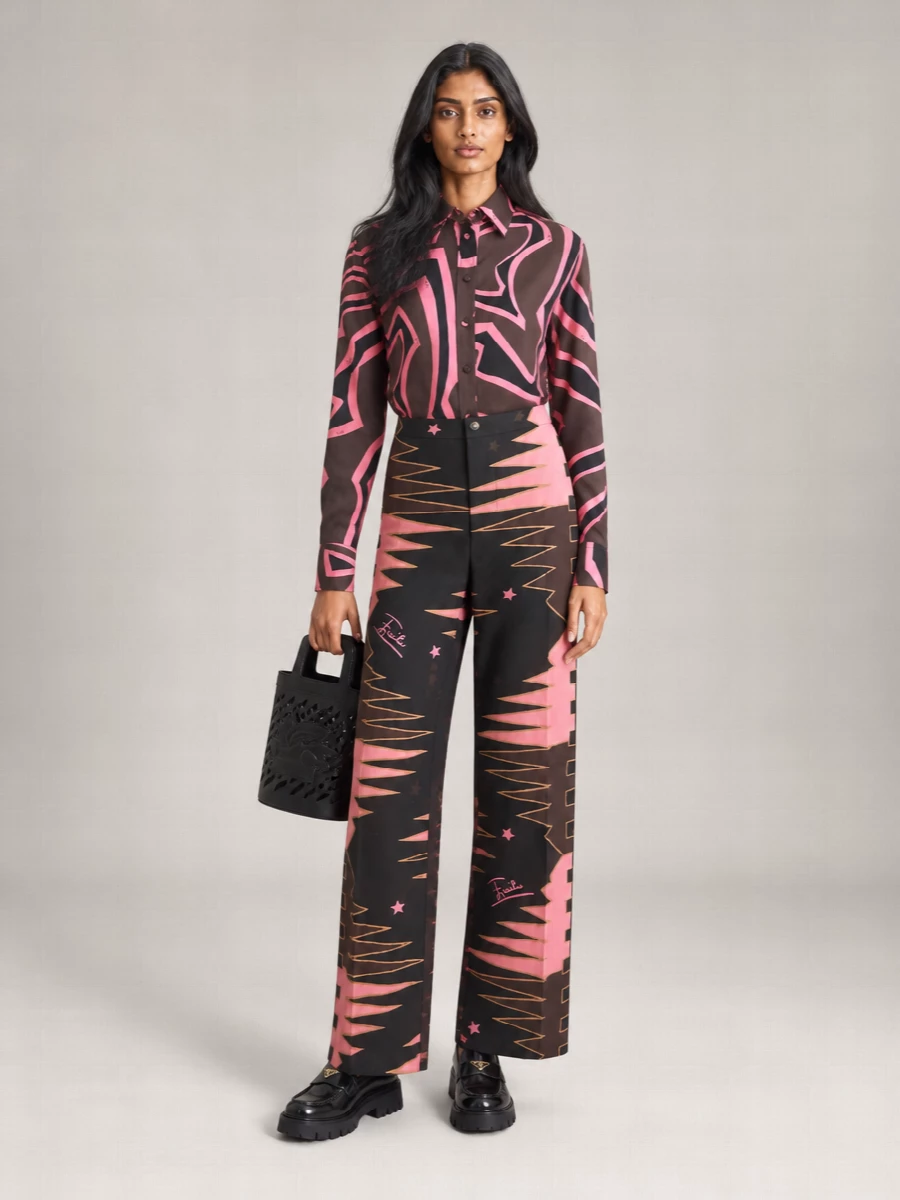 Pucci Silk Printed Wide-Leg Trousers