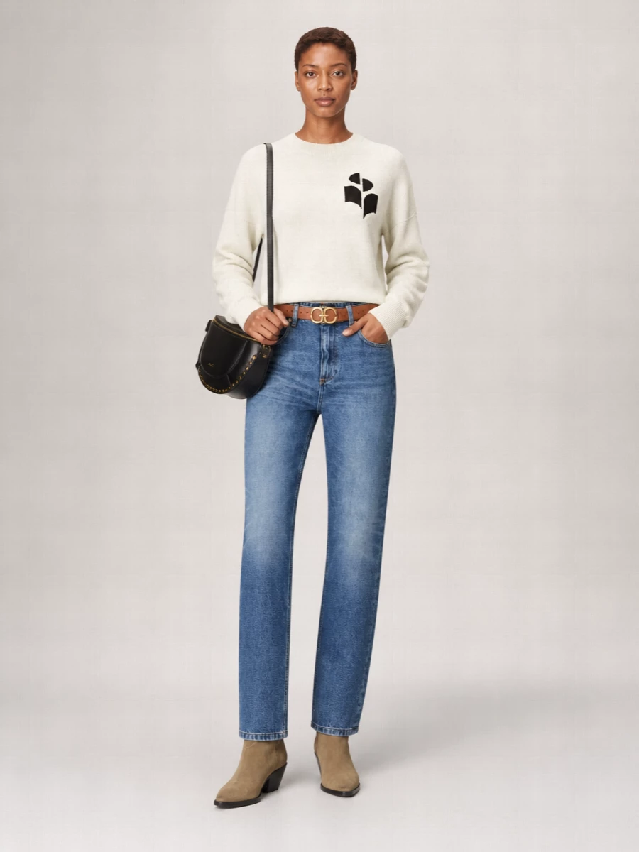 Isabel Marant Etoile Logo-Intarsia Crewneck Sweater