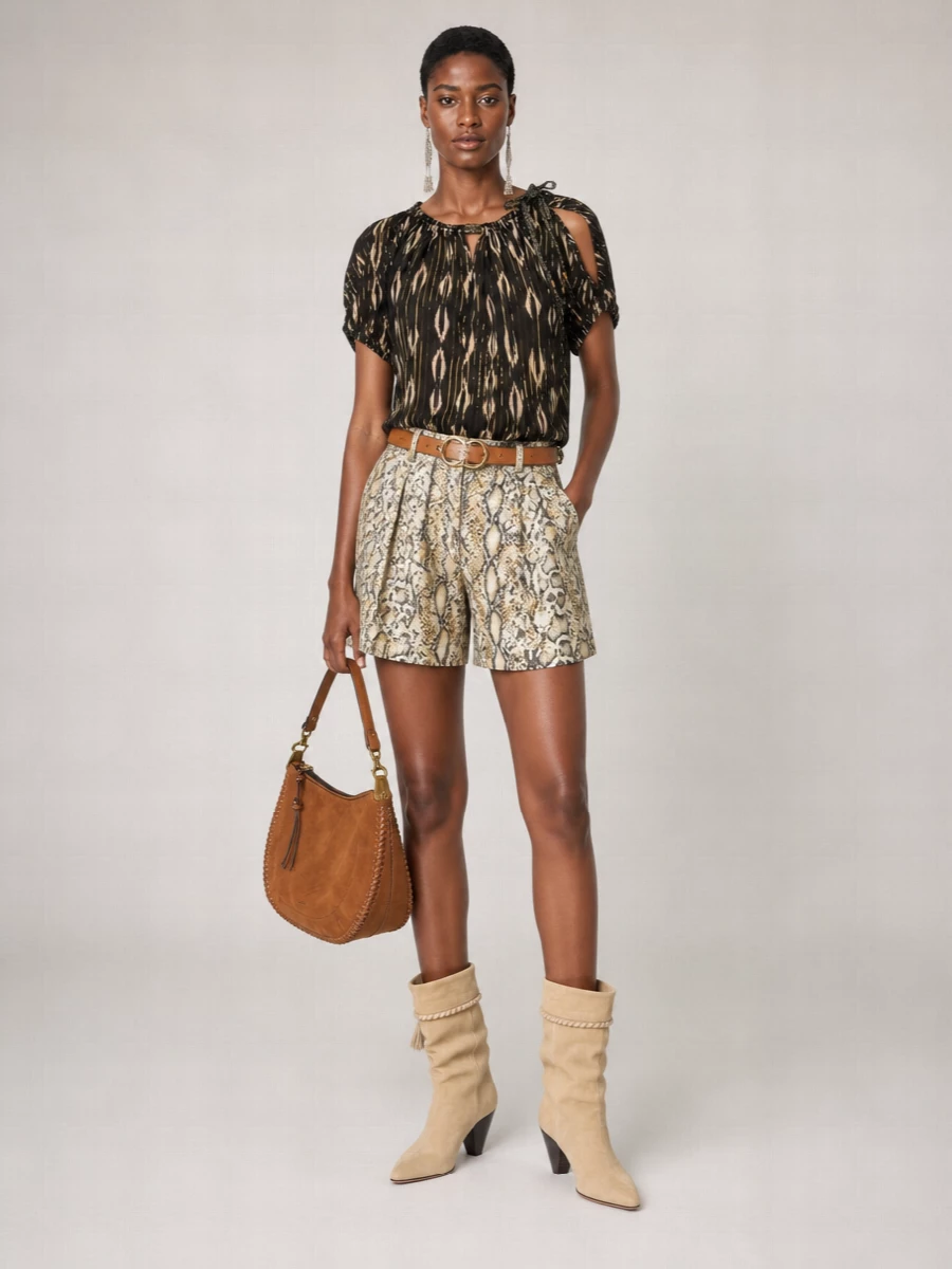 Isabel Marant Snake Print Bermuda Shorts