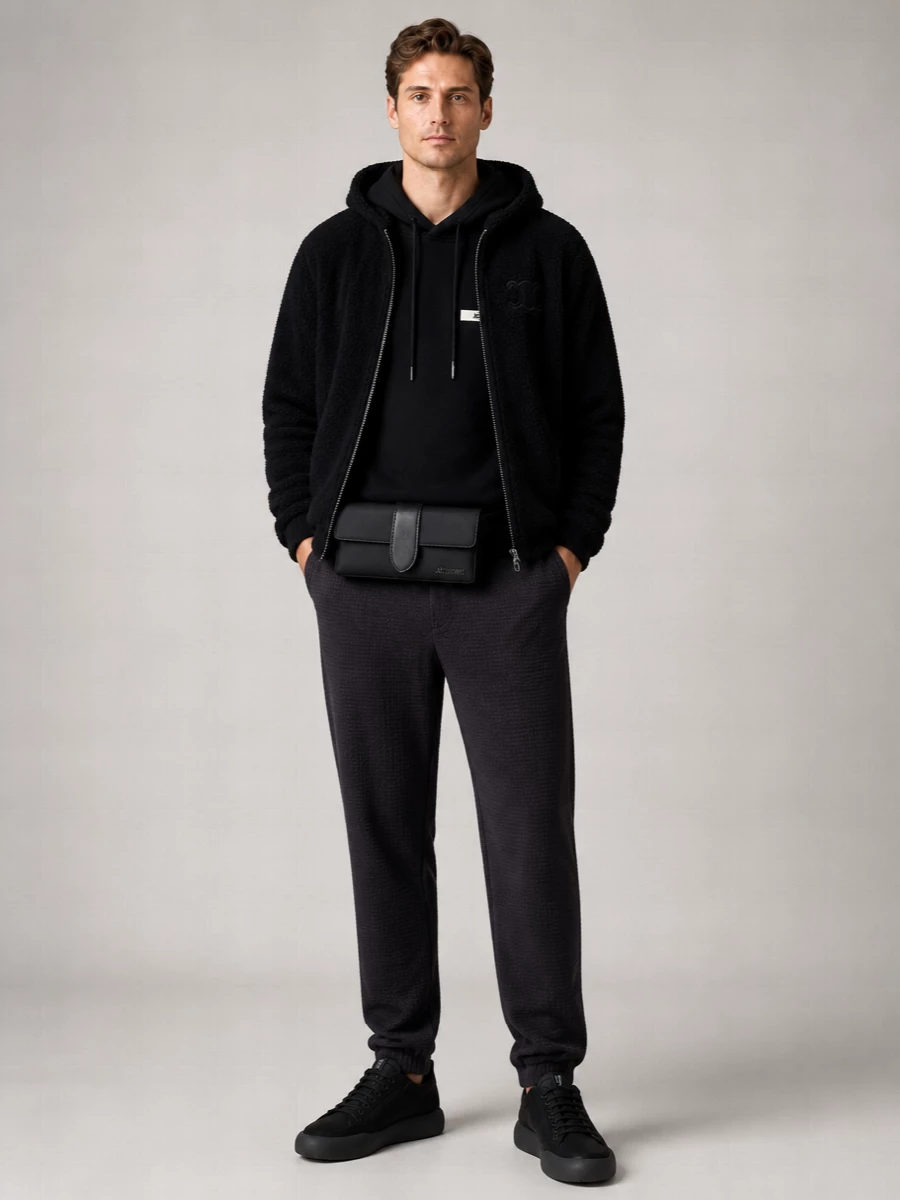 Celine Hooded Jacket With Ribbed Cuffs And Pockets