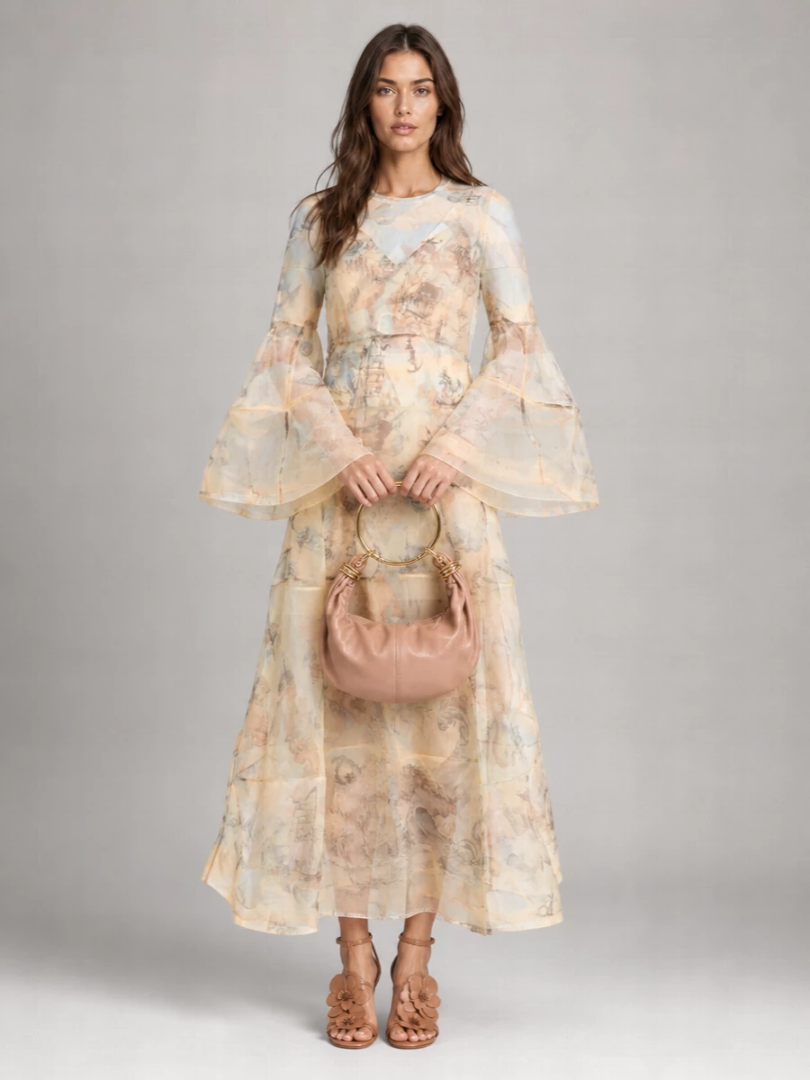 Zimmermann Silk Ocean Atlas Printed Maxi Dress