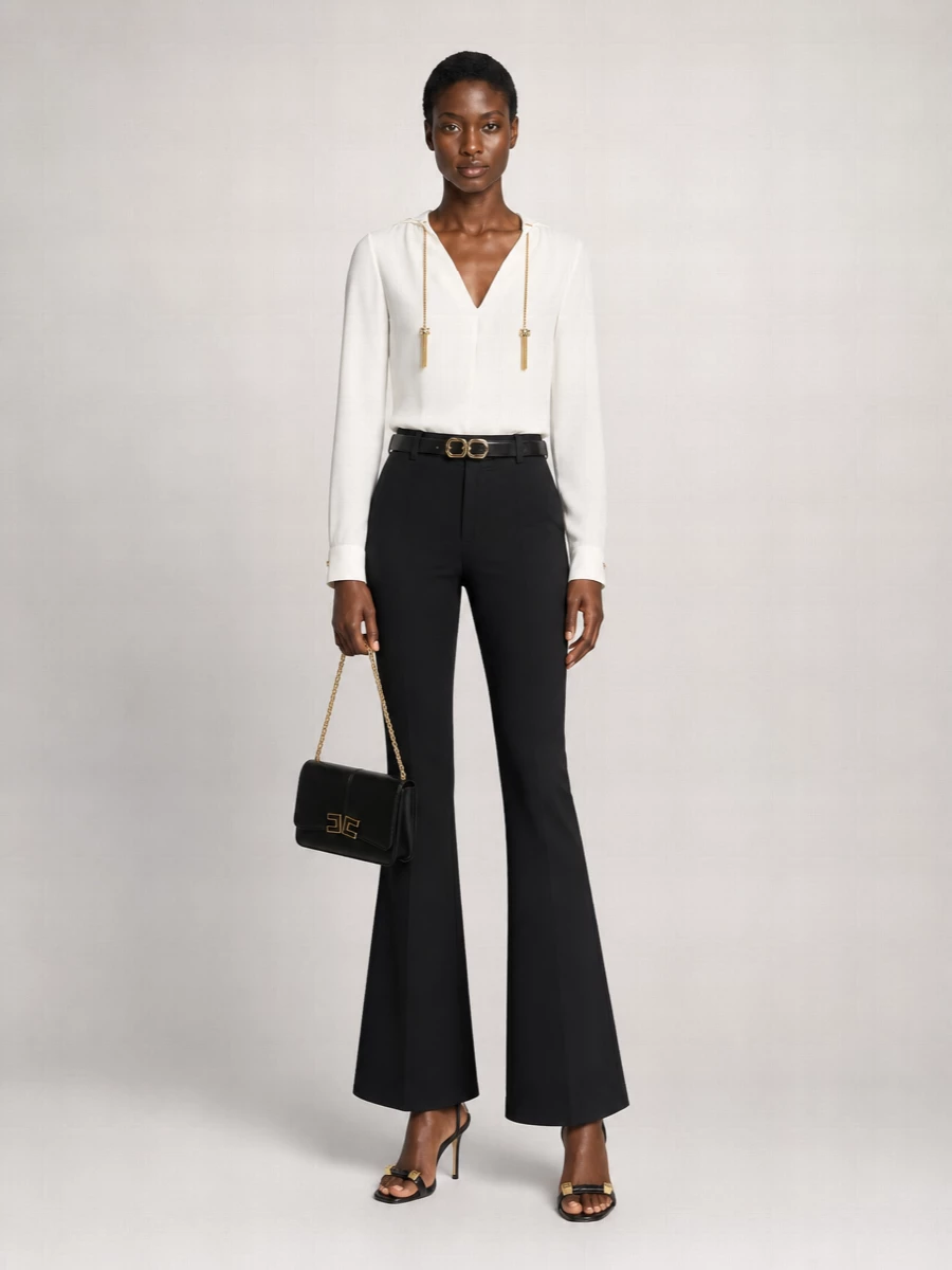 Elisabetta Franchi High-Rise Flared Trousers