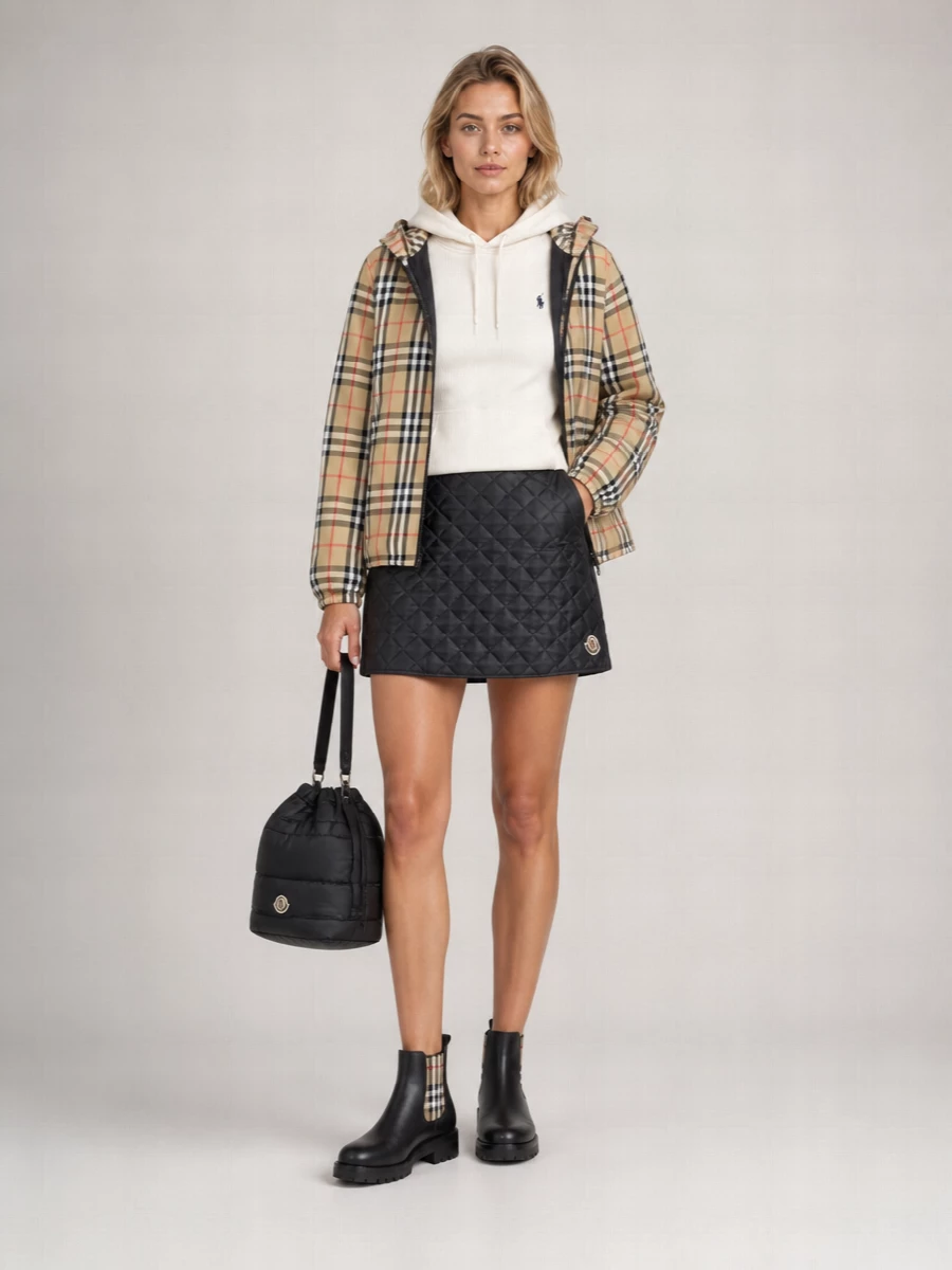 Burberry Reversible Hooded Single Breasted Coat