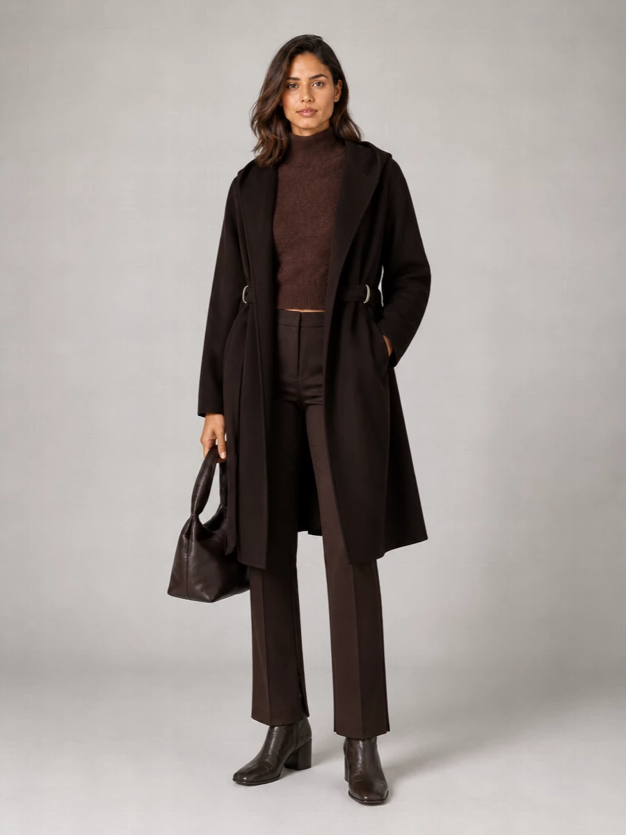 Sportmax Virgin Wool Long Single Breasted Coat
