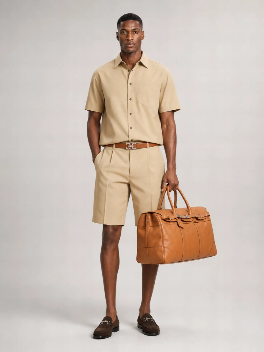 Ferragamo Cotton Pleated Tailored Bermuda Shorts