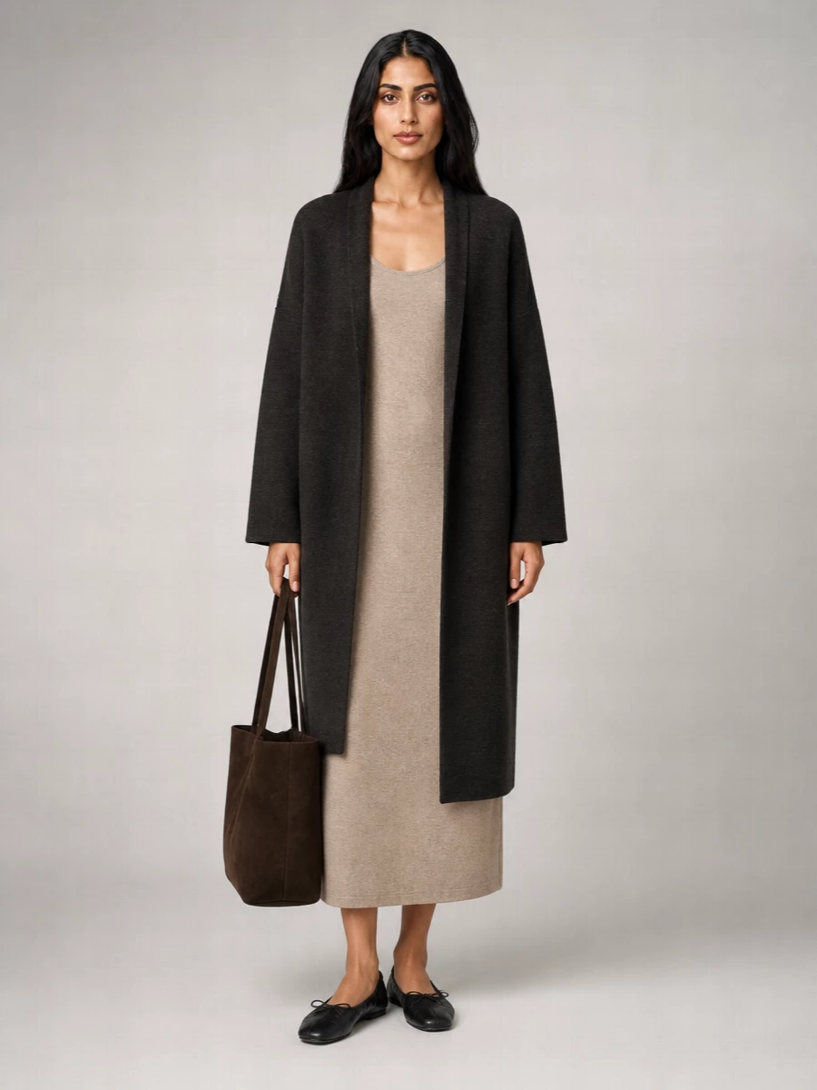 The Row Cashmere Blend Single Breasted Coat