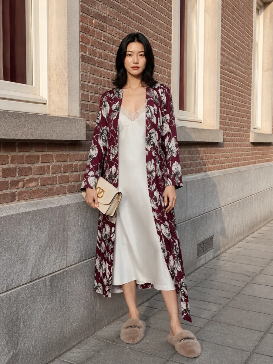 Dolce gabbana mules floral robe slip dress