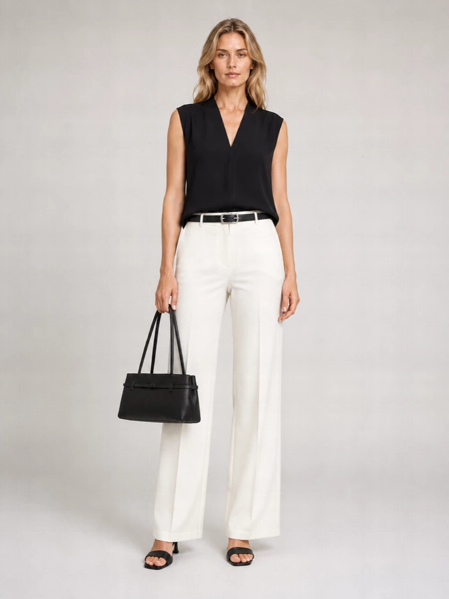 Alysi Silk V-Neck Sleeveless Blouse