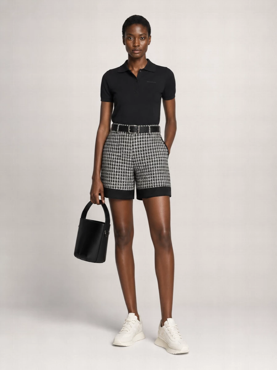 Moncler Tweed Flared Tailored Shorts