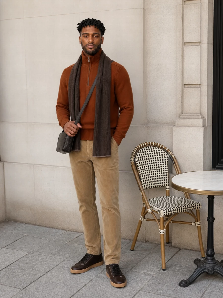 Brunello cucinelli corduroy trousers brown sneakers