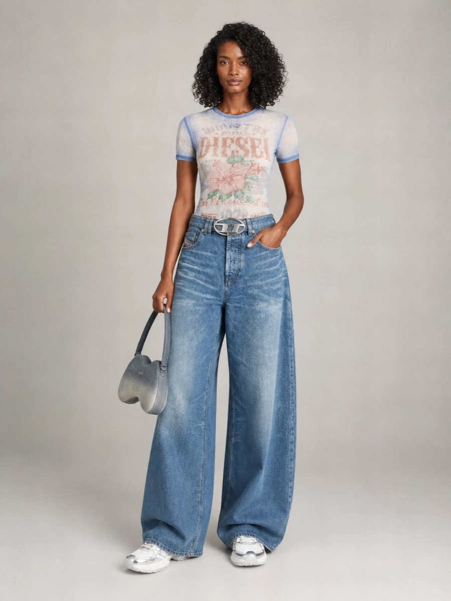 Diesel Relaxed-Fit Wide-Leg Jeans