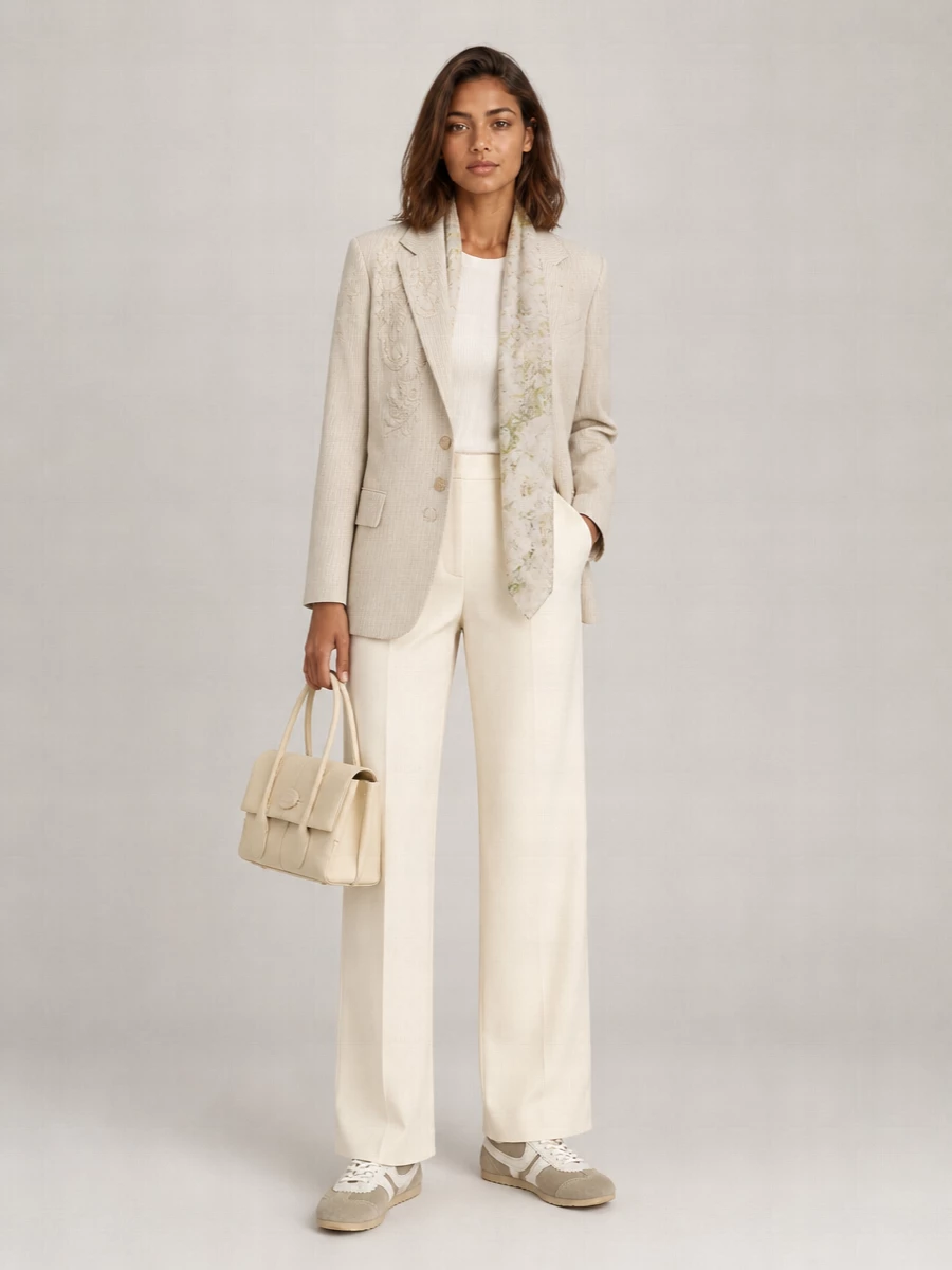 Dries Van Noten Embroidered Striped Single-Breasted Blazer