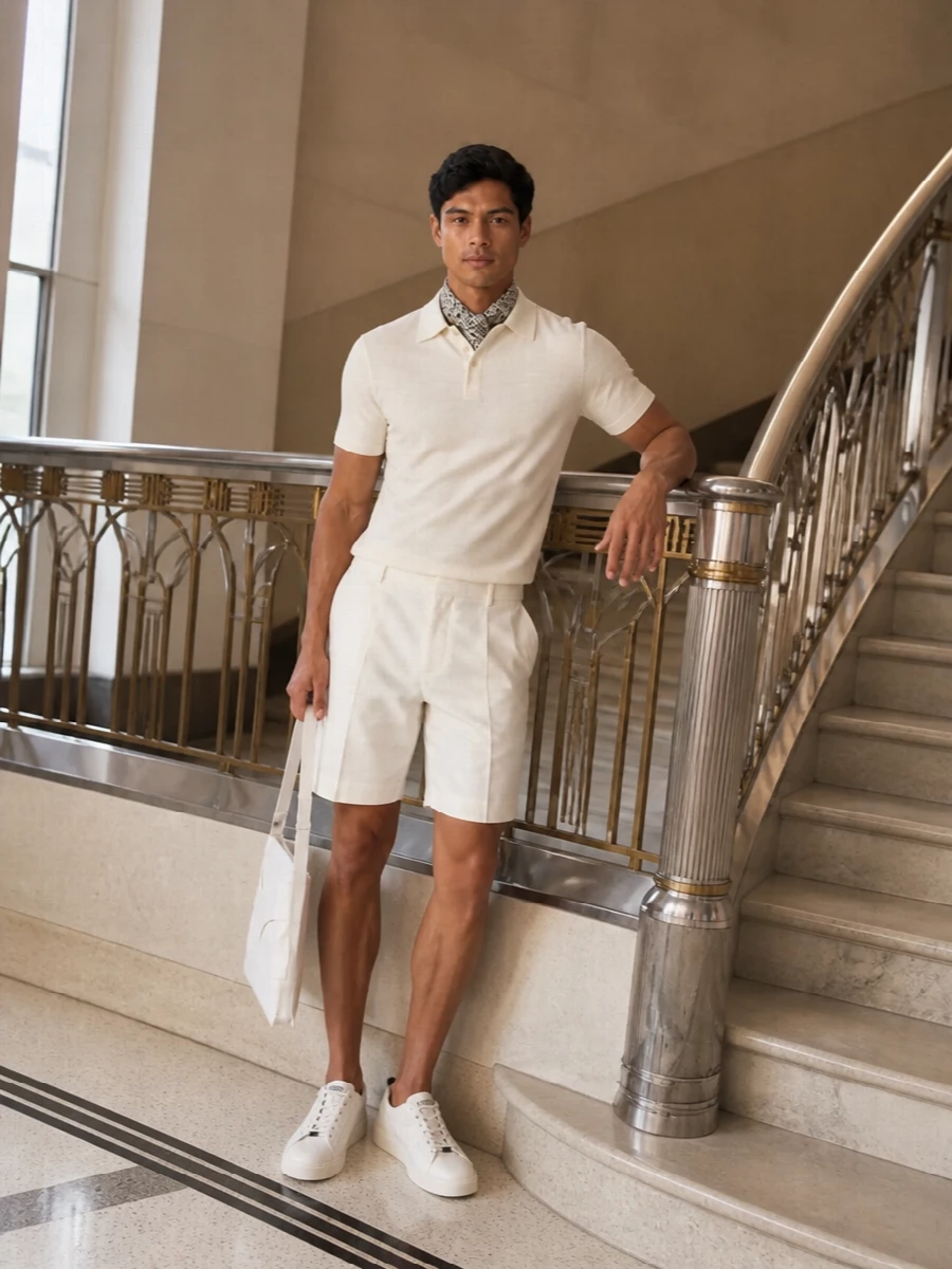 John smedley polo lardini shorts tods sneakers