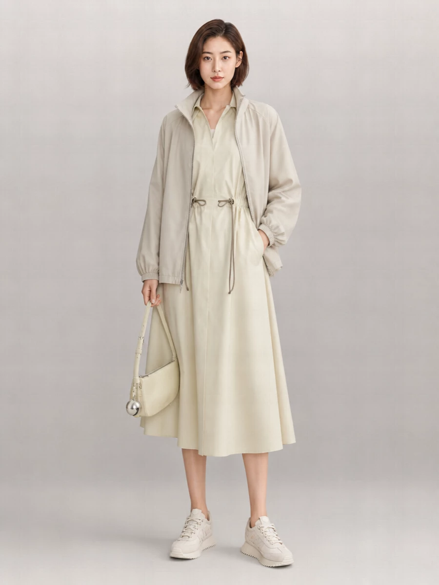 Moorer Polyester Oversized Asymmetric Hem Hooded Jacket