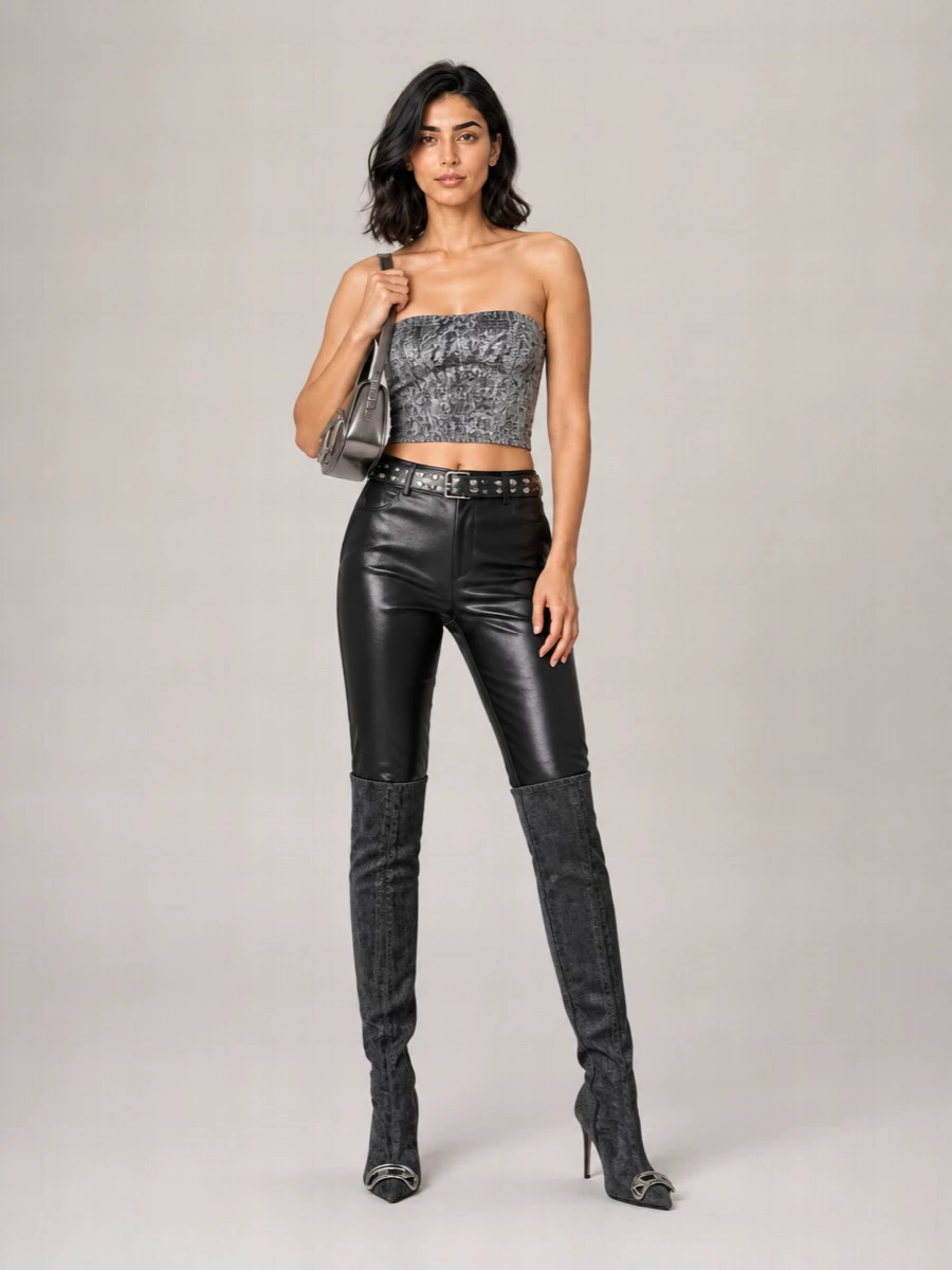 Diesel Cotton Strapless Cropped Top