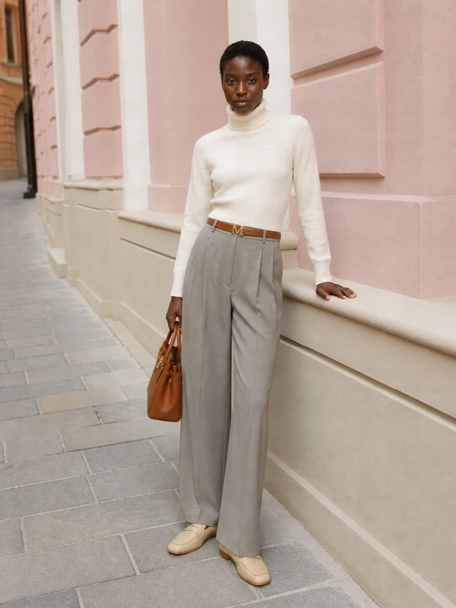 Michael kors wide leg trousers ivory knit