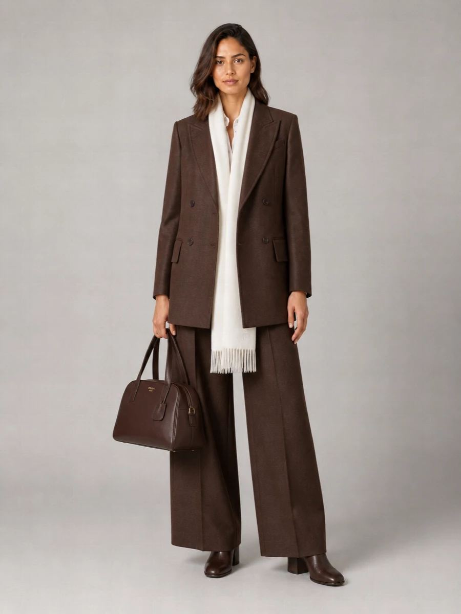 Max Mara virgin wool double-breasted suit jacket
