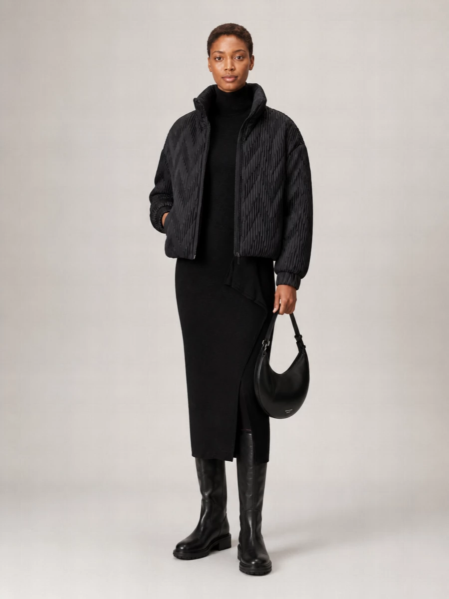 Emporio Armani velvet down oversized coat
