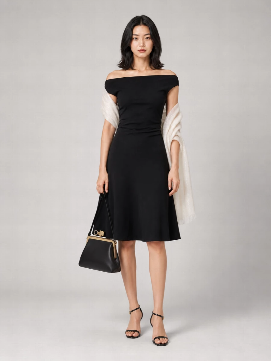 Parosh Ruched A-Line Midi Dress