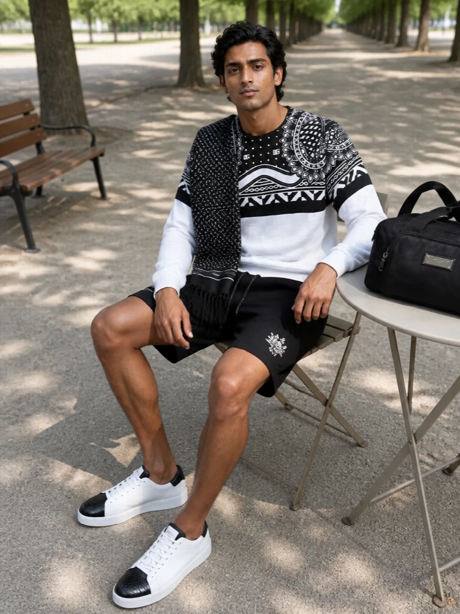 Dolce gabbana black white sweatshirt outfit