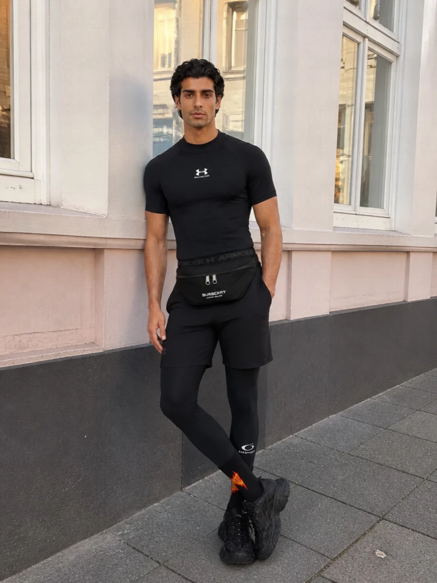 Balenciaga mens black performance outfit runners