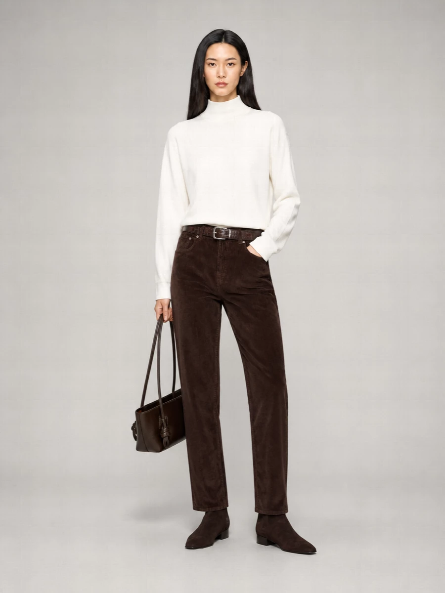 Haikure Cotton Ribbed Mid-Rise Straight-Leg Trousers