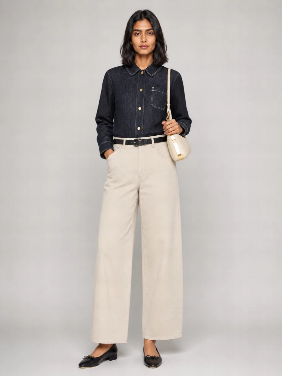 S Max Mara Denim Long-Sleeve Shirt