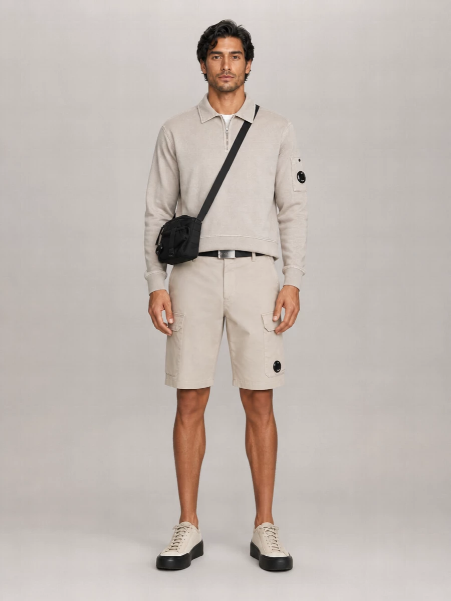 C.p. Company Cotton Zip Polo Sweatshirt
