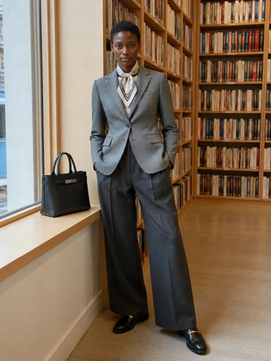 Tagliatore houndstooth blazer wide leg trousers