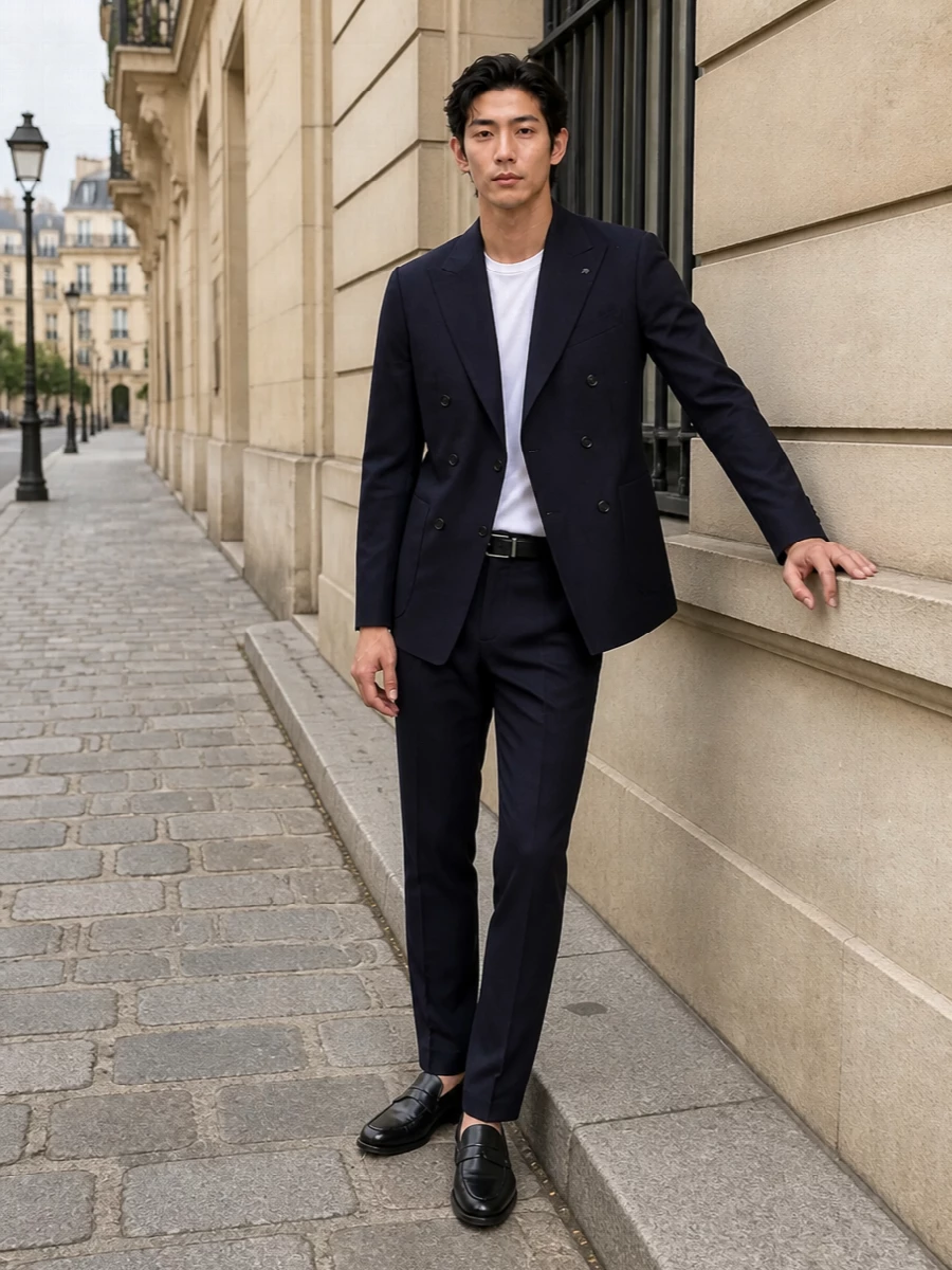 Tagliatore navy blazer pt torino trousers