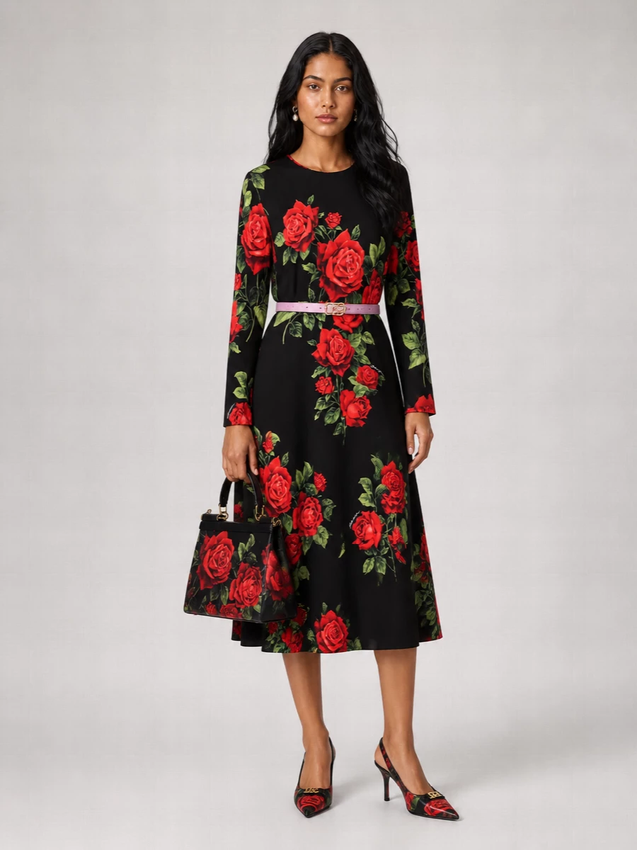 Dolce&Gabbana Leather Canvas Embroidered Belt