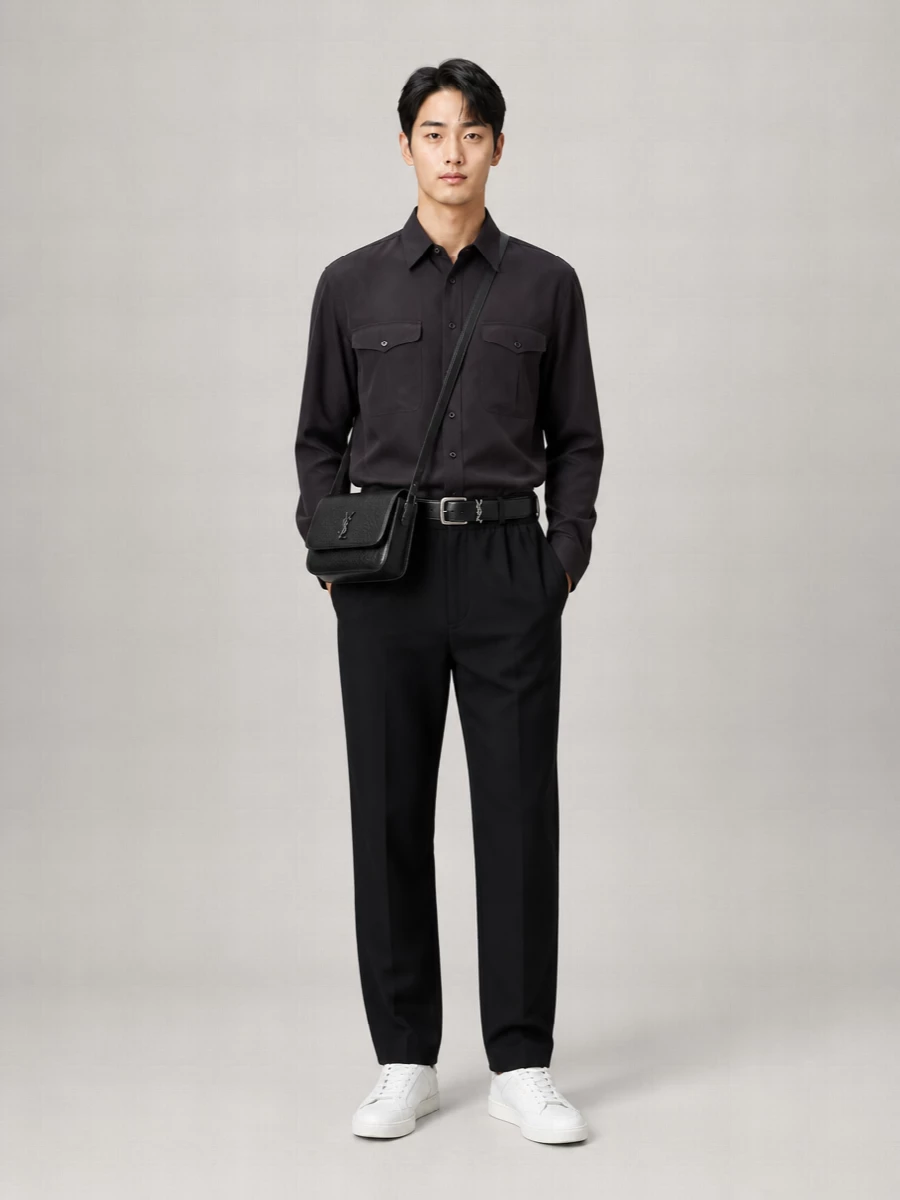 Saint Laurent High-Rise Tapered Trousers