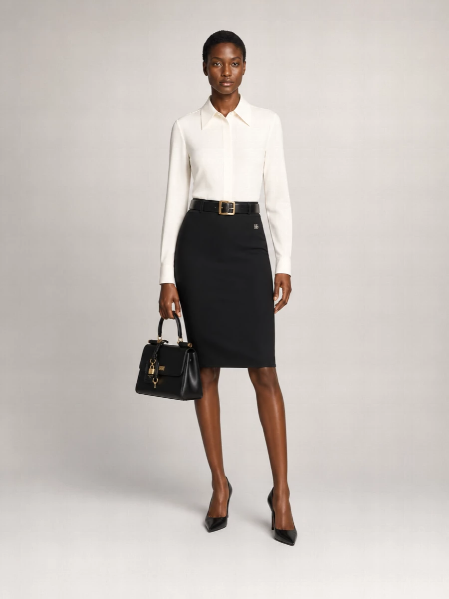 Dolce&Gabbana Viscose High-Waist Knitted Pencil Skirt