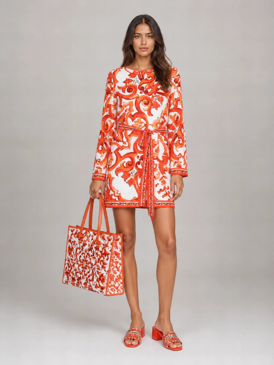 Dolce&Gabbana Printed Embroidered Mules